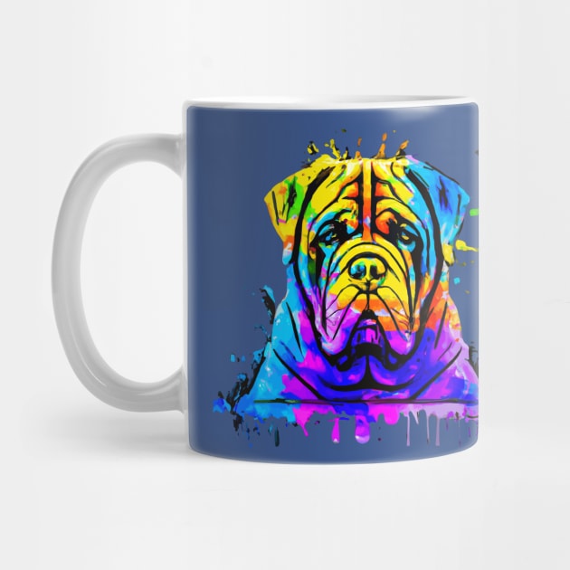 English Mastiff Colorful Print Art by Furrban